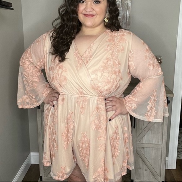 ARULA Pants - Arula Dusty Rose Lace Romper